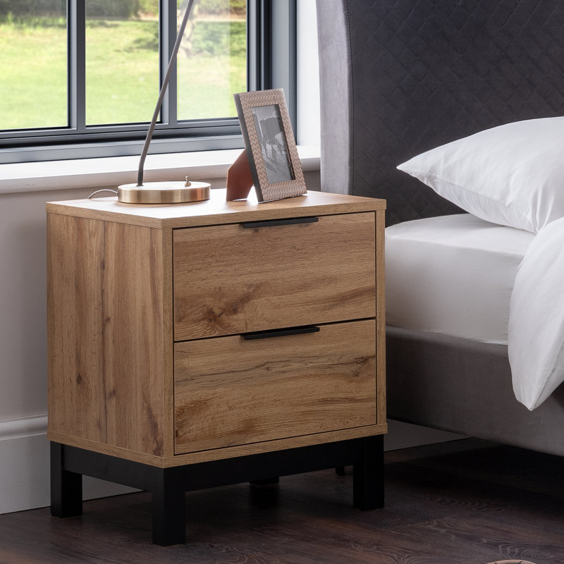 Yonkers 45cm W Bedside Table, Brown