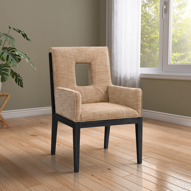 Fauteuil de salle à manger Flore, Cognac, Noir