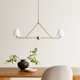 Kinston 2 Light Metal Dimmable Linear Chandelier