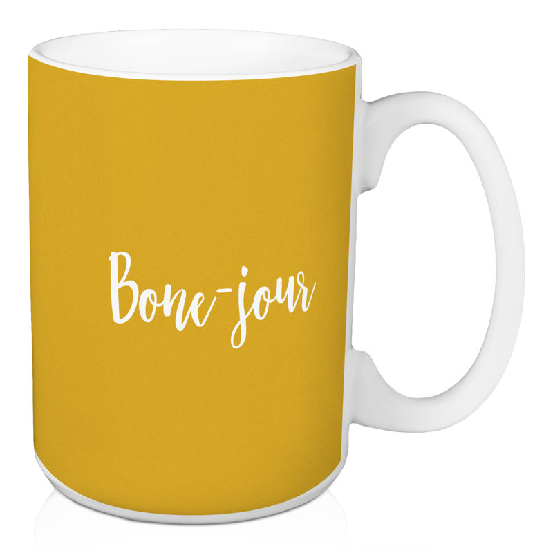 Grande tasse à café os-jour Nazario, Jaune moutarde