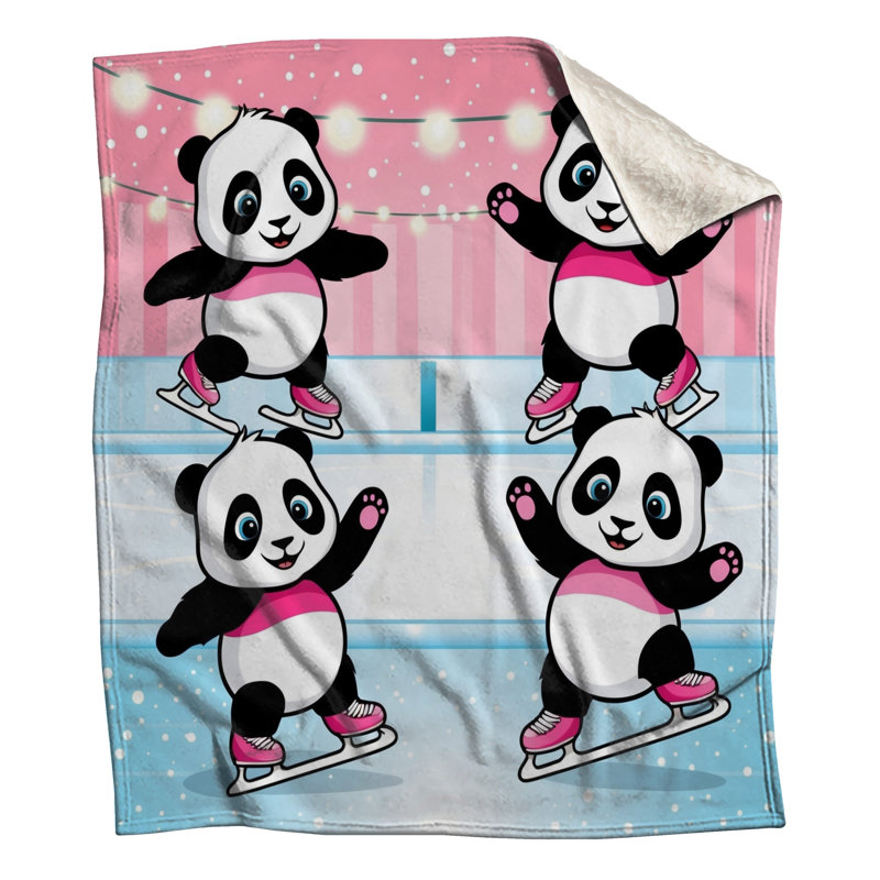 Couvertures de dessin animé Panda, L 60 po x H 80 po