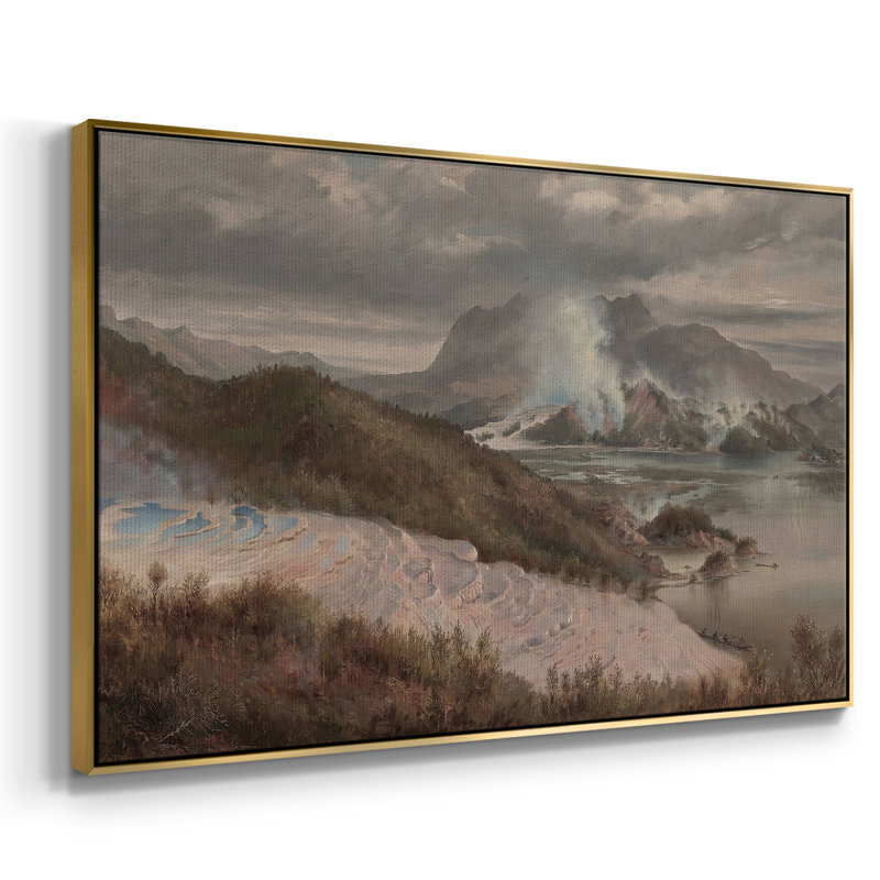 Paysage rétro - CDXCV III, H 17 po x l 25 po x P 2 po, Toile avec cadre flottant or