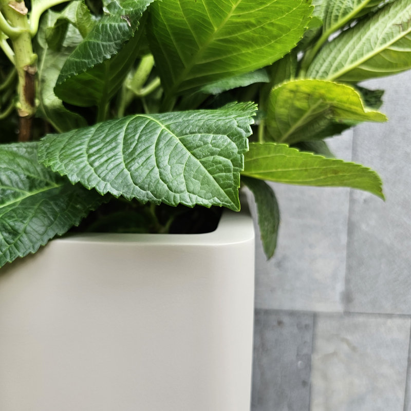 Kute Nest Elio Zen Column Fiberstone Planter - Ethereal Mood - H25", Taupe, 25'' H x 14'' W x 14'' D