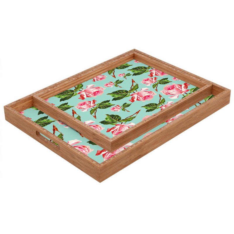 Plateau de table basse/repose-pieds roses pretvery