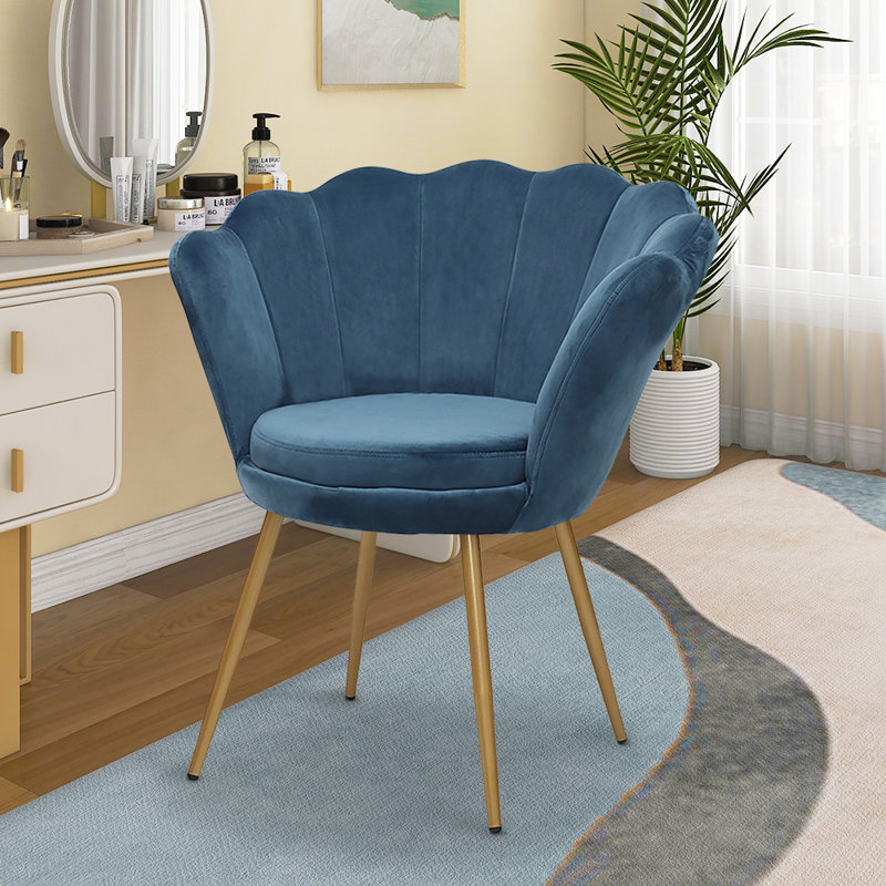 Velvet Barrel Chair, Navy Velvet