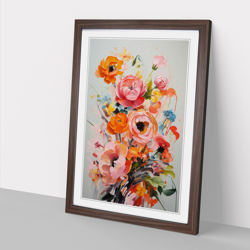 Single Picture Frame Print on Wood, Walnut Framed, 34cm H x 25cm W