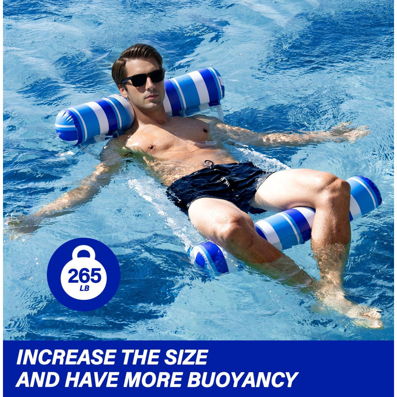 2 Pack Pool Floats, Inflatable Pool Hammock Float, 4-In-1 Pool Hammock For Adults