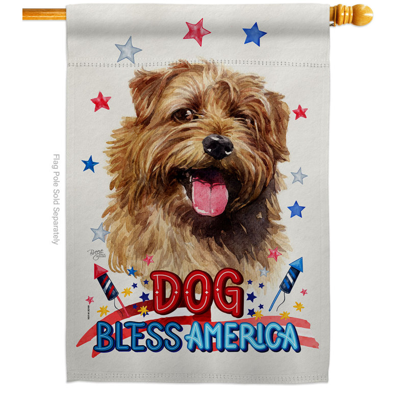Drapeau de maison patriotique en polyester 40 x 28 po Norfolk Terrier