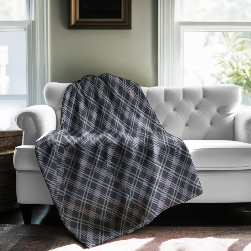 Tissu écossais violet - 1 pièce Sherpa Premium 0101, L 60 po x L 80 po