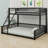 Floor Bunk Bed Frame With Ladder And Safety Guardrails-429480462-429480456