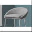 Tabouret de bar contemporain et moderne, ensemble de 2, hauteur de bar, métal chromé, tissu gris