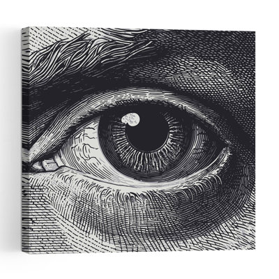Portrait abstrait contemporain intense au regard humain