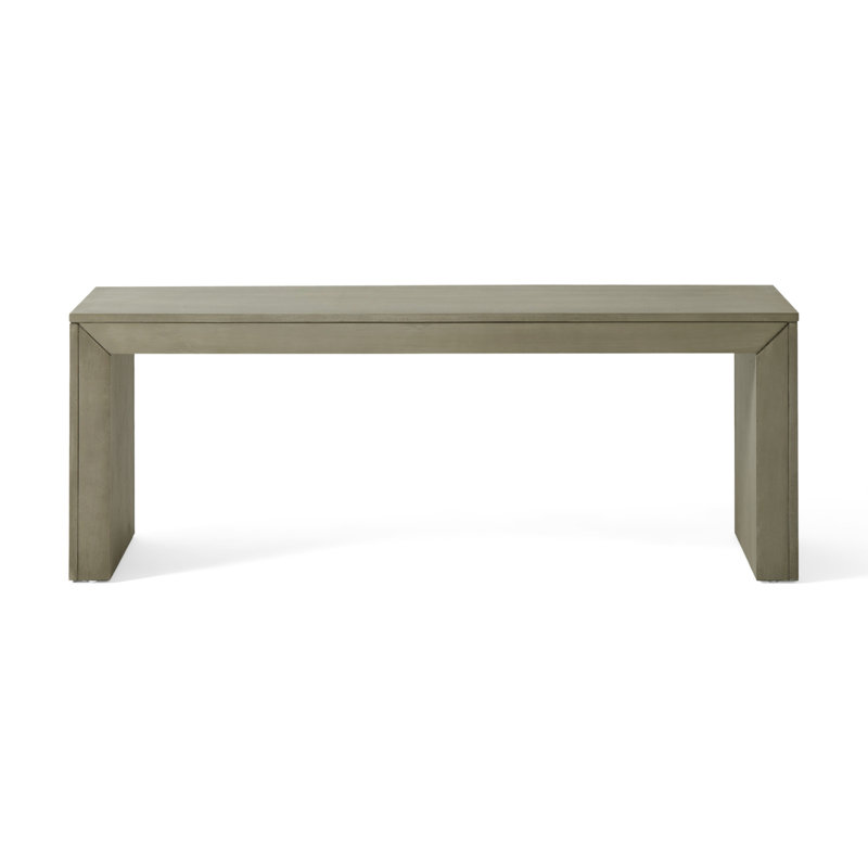 Acacia Wood Dining Bench, Light Gray Oak, 18" H x 48" W x 15" D