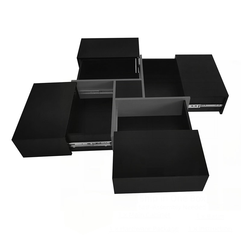 Table basse Gwendalin, Noir, noir, noir, noir, Gris