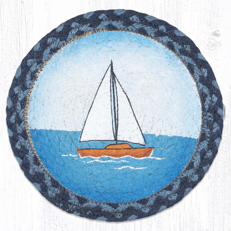  Protecteur de table rustique en jute pour bateau - 10 po