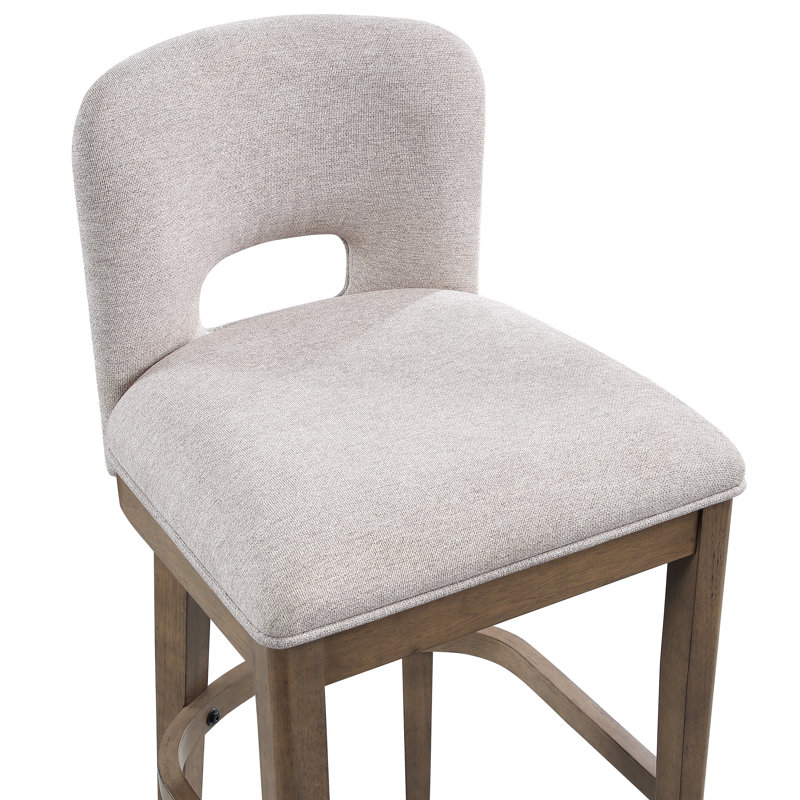 Upholstered Counter Stool with Solid Wood Frame, Bar Stool 30" Seat Height