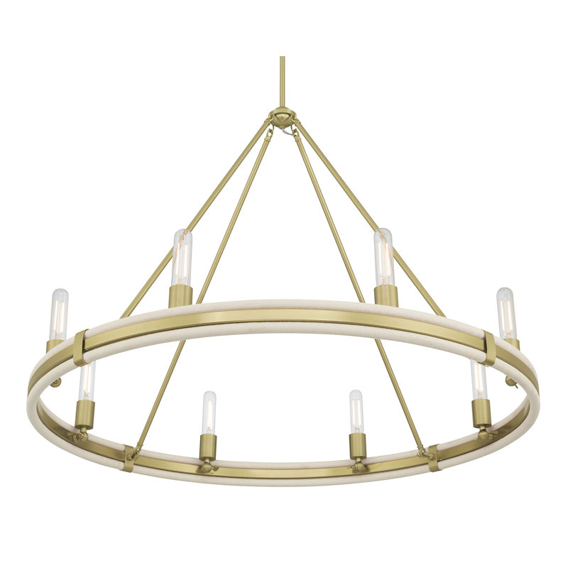 Prestwick 39" Wide 6-Light Chandelier, Vintage Brass, 67.25" H  x 39" W x 39" D, 8 Lights