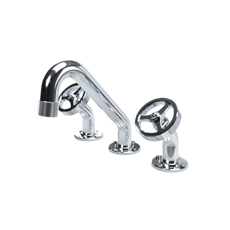 Robinet de lavabo surdimensionné 8 po Arognaut, Chrome chrome, Hubs en angle - poignée ronde