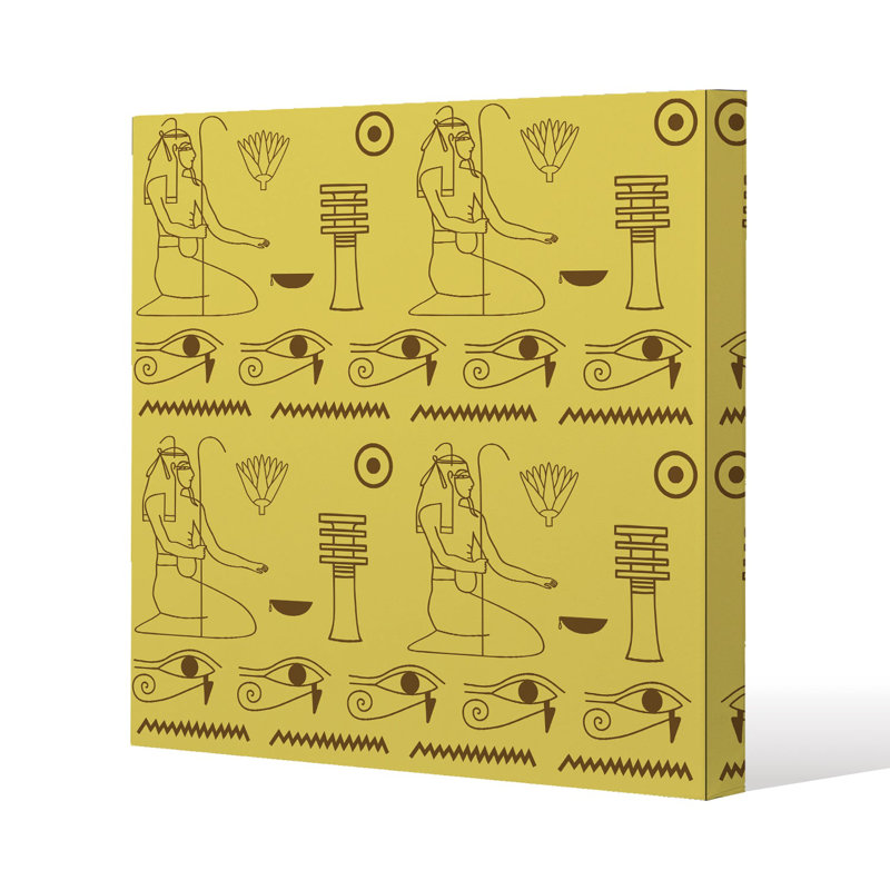 Pattern of Egyptian hieroglyphics Slim Style Canvas Print, 15mm Slim Real wood., 30 cm H x 30 cm W