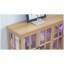 Vitrine antique à vitrine DEL avec portes en verre, tablettes réglables - vitrine en chêne rétro pour objets de collection, conception à quatre portes pour la maison et le bureau