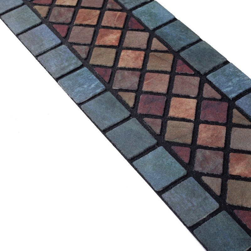 Non-Slip Indoor / Outdoor Doormat, Blue/Orange