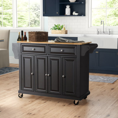 Ken Solid Wood Top Kitchen Island