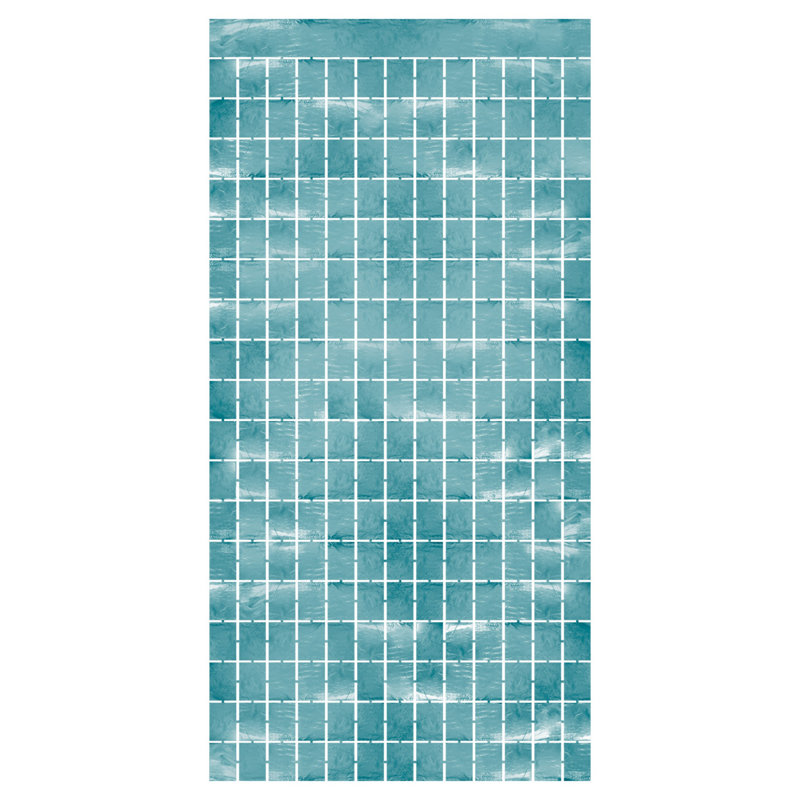 Rideau carré métallique, Turquoise