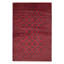 Tapis noir / rouge noué à la main de conception unique 6 pi 8 po x 9 pi 11 po Arvle