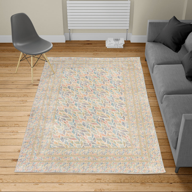 Tapis beige, Rectangle 5 pi 2 po x 7 pi 6 po