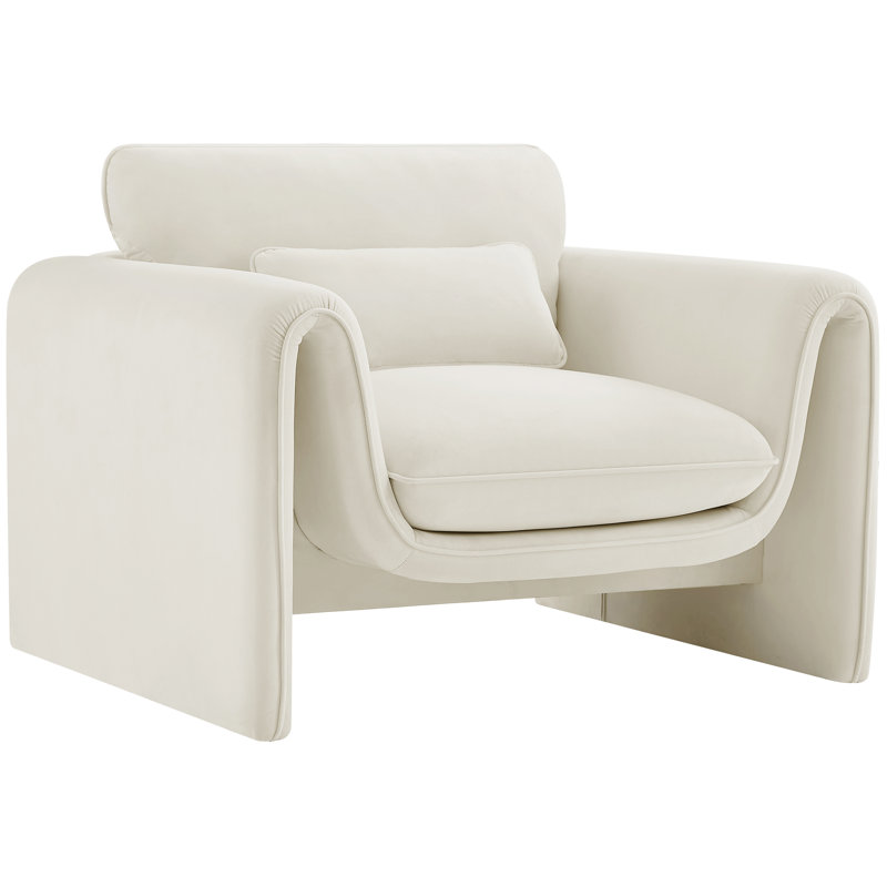 Fauteuil Sloan, Velours crème
