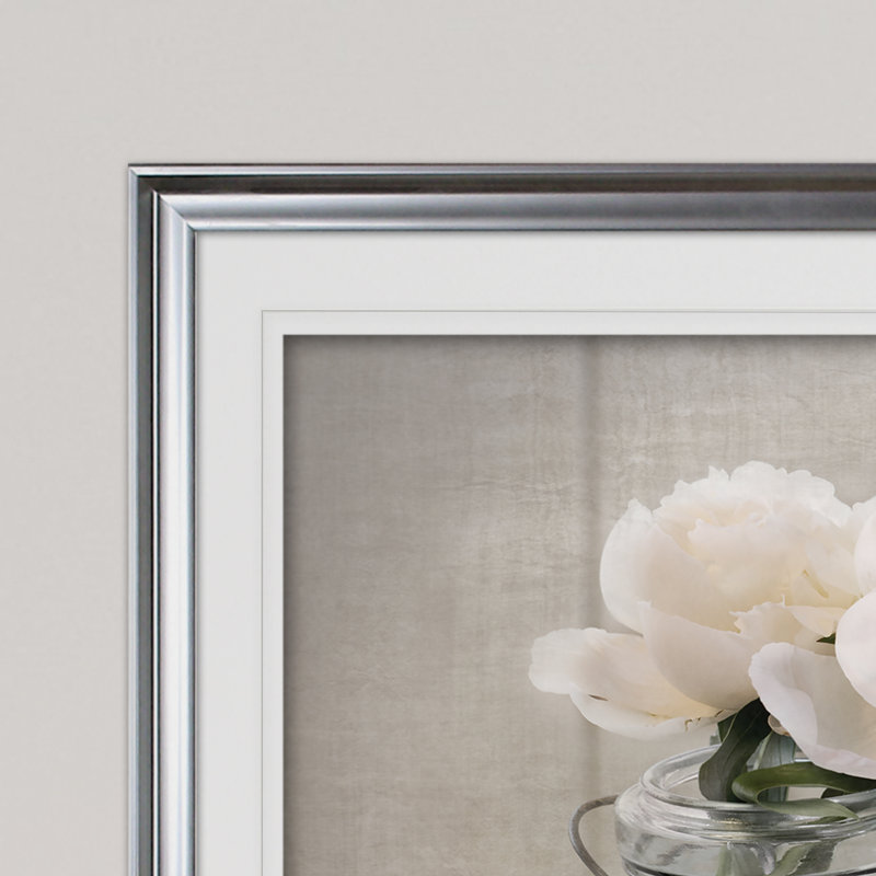 " Mason Jar Bloom II ", Silver, 30" H x 40" W x 1.5" D