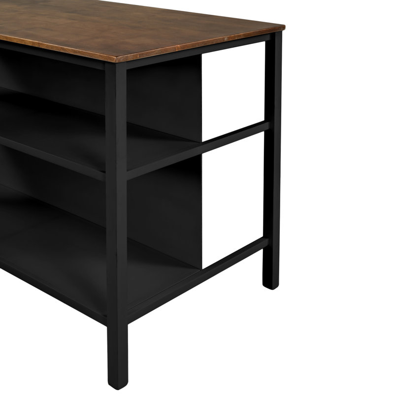 Latitude Run® Solid Wood Rustic Stationary Kitchen Island | Wayfair