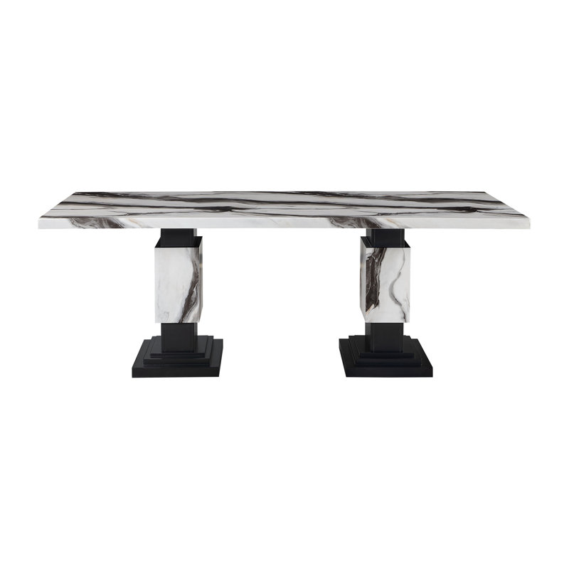 Stacey Zebra White/Black Dining Table
