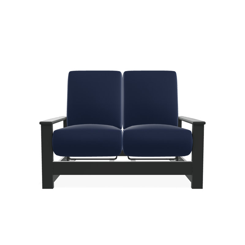 Leeward 56.5'' Wide Loveseat with Cushions, Graphite, Canvas Navy Sunbrella® Canvas
