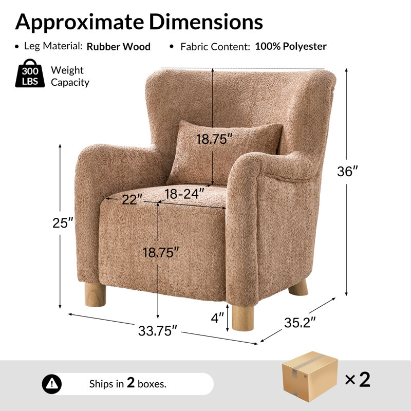 Fauteuil à oreilles D’alouette Boucle, Argile