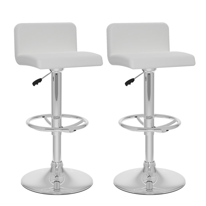 Tabouret de bar pivotant à hauteur réglable Deen, Blanc