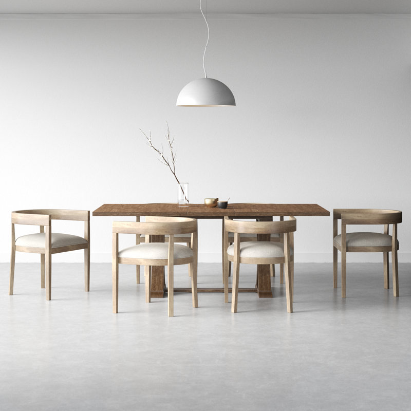 Amya 6 - Person Extendable Trestle Dining Set