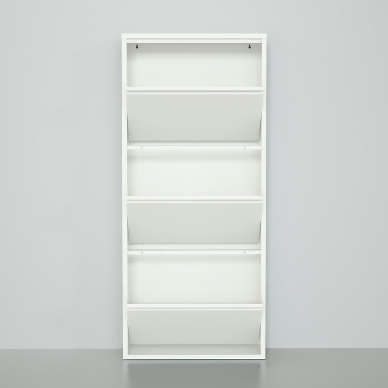 Metal Shoe Rack 3 Drawers, White
