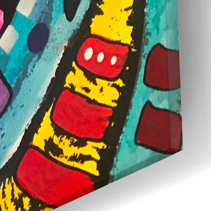 Red Barrel Studio® «With My Dog» par Dean Russo Studios, art mural en verre acrylique, ACR-40107