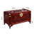 Large Maroon Solid Wood Hand - carved Accent Trunk