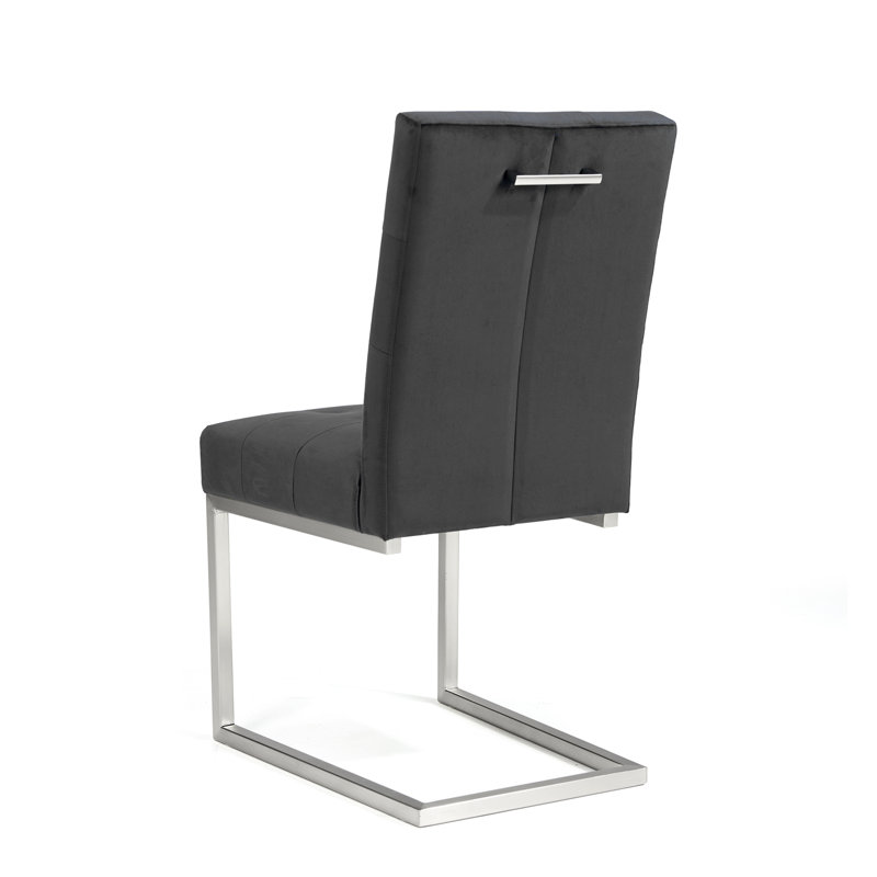 Ferber Upholstered Dining Chair, Gunmetal Velvet