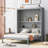 Queen Size Murphy Bed Wall Bed With Shelves,Gray-1704844315