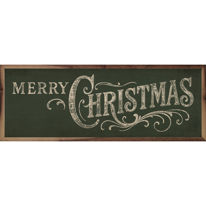 Joyeux Noël orné, Vert, H 5 po x l 8 po
