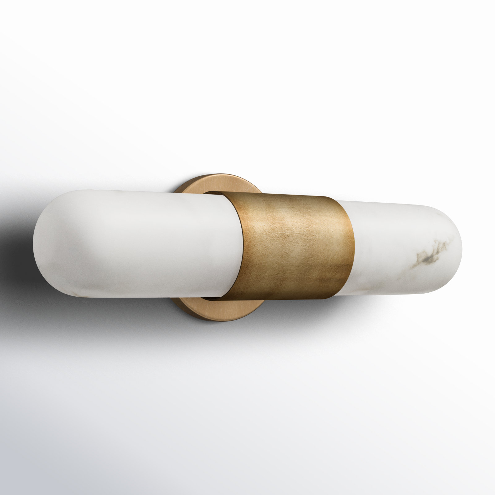 2 Light Frosted Dimmable LED Bath Bar, Heritage Brass