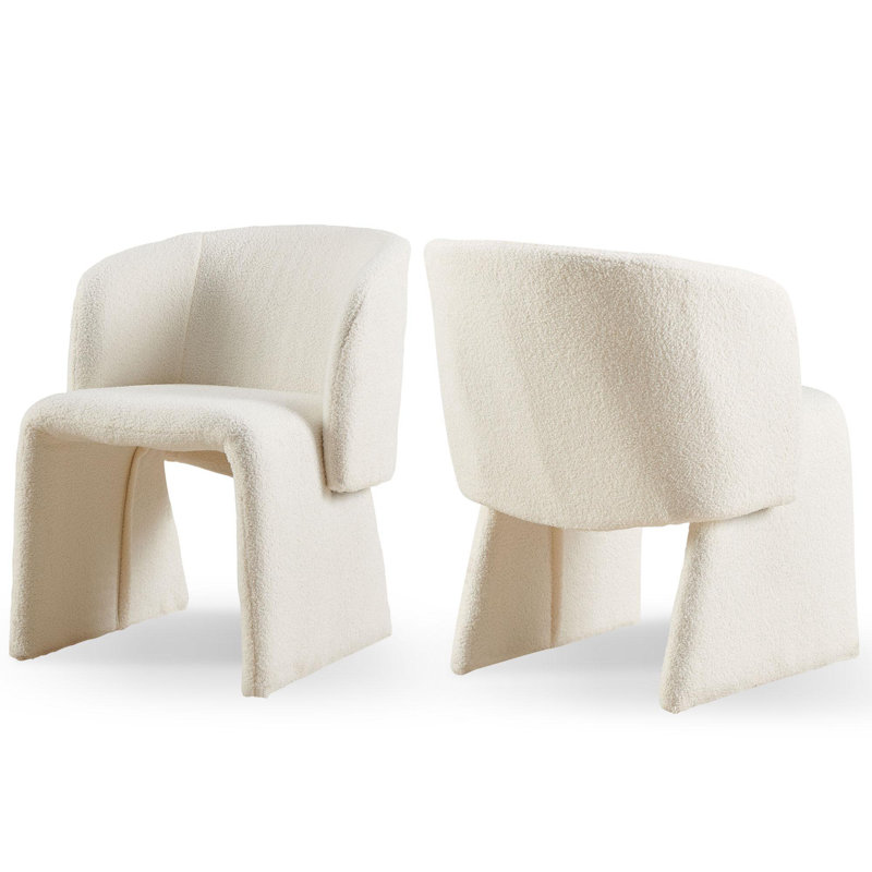 Chaise d'appoint moderne 2 pièces, Blanc cassé