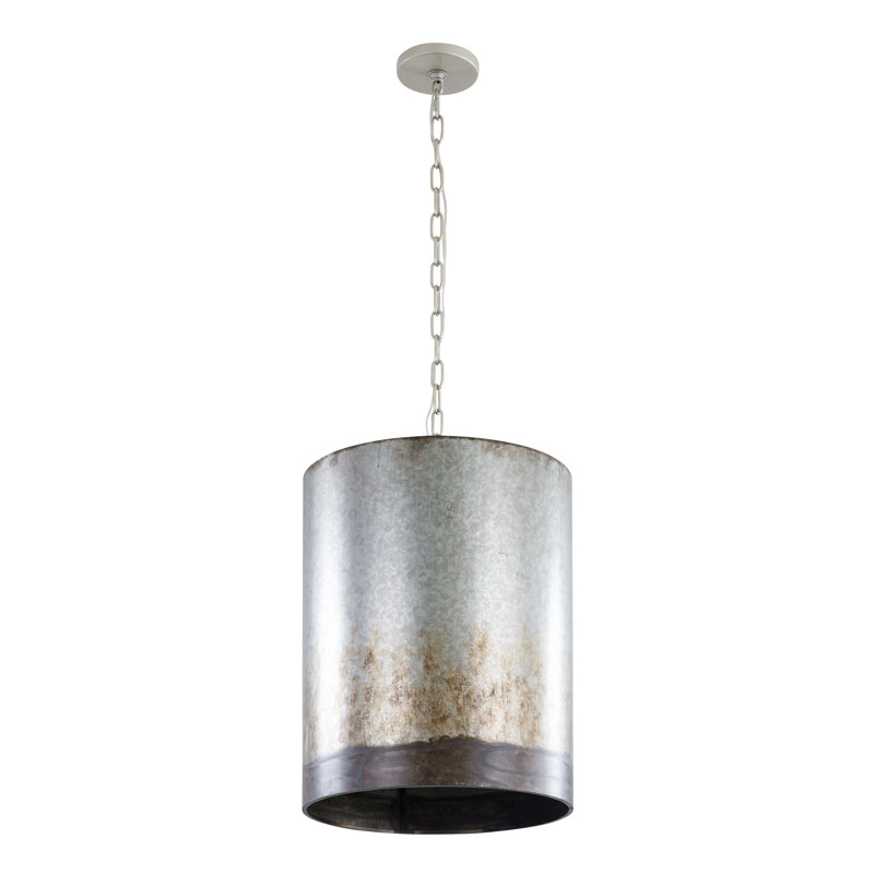 Luminaire suspendu 3 lumières Cannery, Silver, Ombre Galvanized