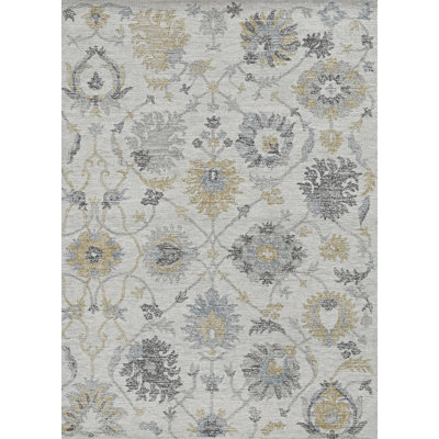 Emmiline Floral Machine Woven Runner 2' x 8' Wool Area Rug in Ivory -  Canora Grey, FD6FCC7234E4432F9DBCCBD0F3A50EFE