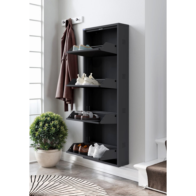 Armoire de rangement pour huit paires de chaussures, Blanc
