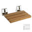 Siège de douche pliable fixé au mur, banc de douche pliable en teck de 15,7 po, siège de couloir de salle de bain rabattable avec structure en acier inoxydable pour personnes âgées de 330 lb et imperméable et facile à nettoyer