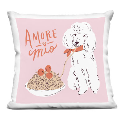 Conception de coussin décoratif Amore Mio Pasta Poodle par Krissy Mast